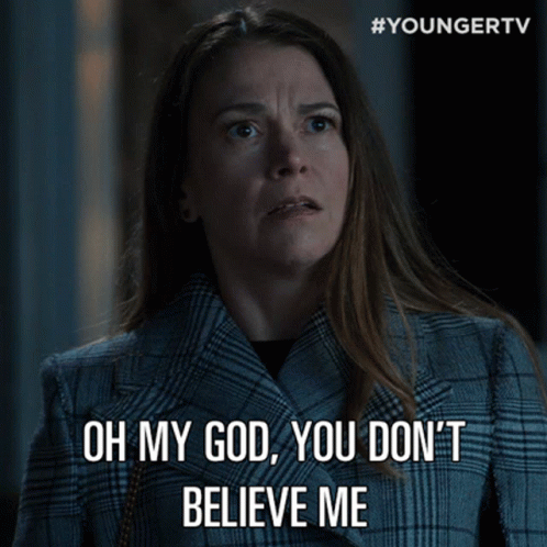 Woman in Plaid Coat Says Oh My God You Don't Believe Me