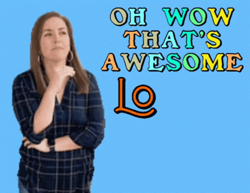Woman in Plaid Shirt Saying Oh Wow