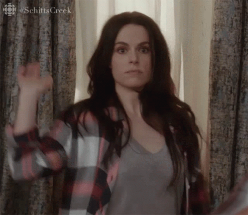 Woman In Plaid Shirt Waving GIF
