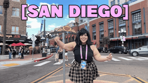 Woman In Plaid Skirt San Diego Street GIF