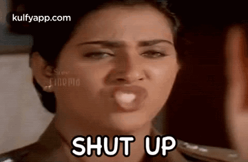 Woman in Police Uniform Making Funny Face Saying Shut Up