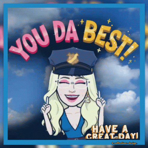 Woman In Police Uniform Saying You Da Best GIF