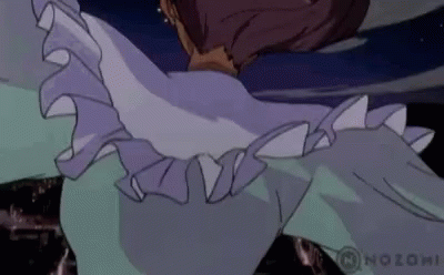 Woman In Purple Dress Flying GIF