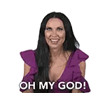 Woman in Purple Dress Laughing Oh My God