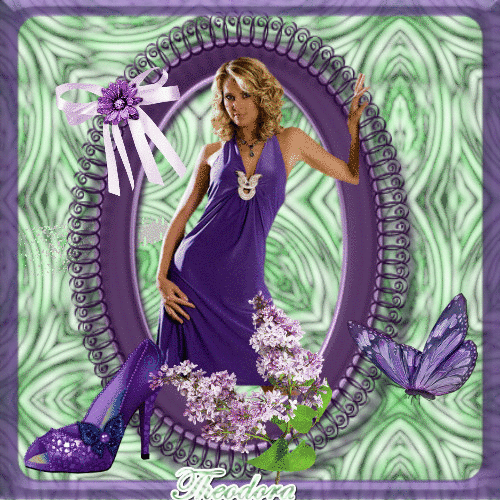 Woman In Purple Dress Posing GIF