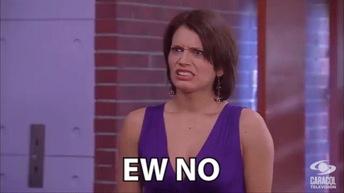 Woman In Purple Dress Saying Ew No GIF