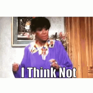 Woman In Purple Dress Saying I Think Not GIF
