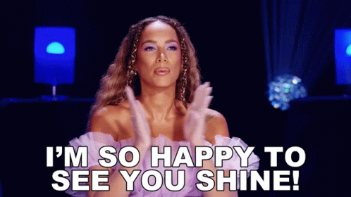 Woman in Purple Dress Saying Im Happy To See You Shine
