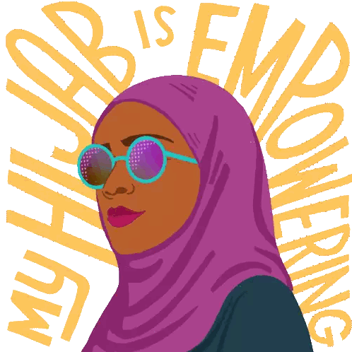 Woman in Purple Hijab with Empowering Words