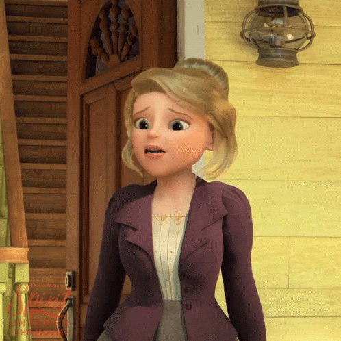 Woman In Purple Jacket In Front Of Yellow Wall GIF