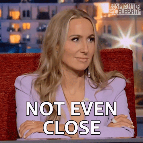 Woman in Purple Jacket Says Not Even Close