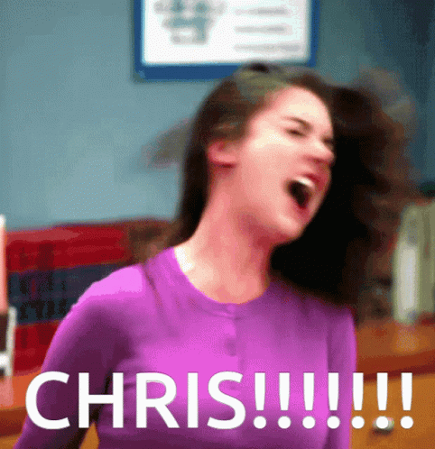 Woman in Purple Shirt Screaming With Chris in White