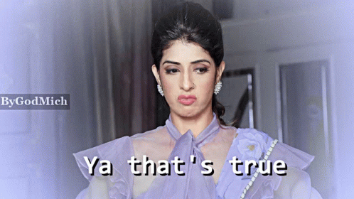 Woman In Purple Top Saying Ya That's True GIF