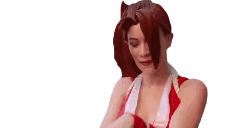 Woman in Red and White Costume