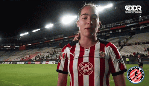 Woman in Red and White Striped Shirt