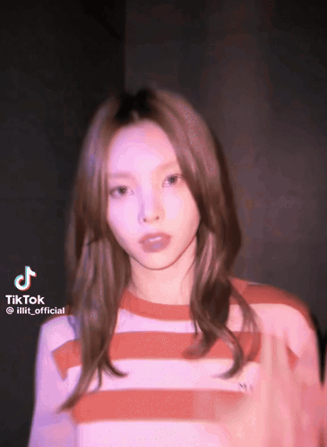 Woman in Red and White Striped Shirt TikTok
