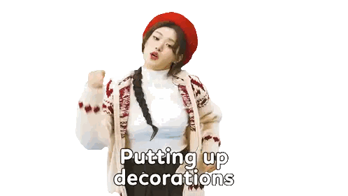 Woman In Red Beret Decorating