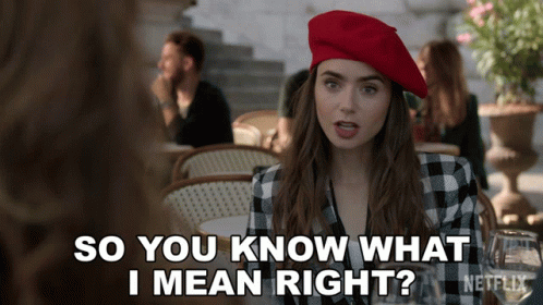 Woman In Red Beret Says So You Know What I Mean Right