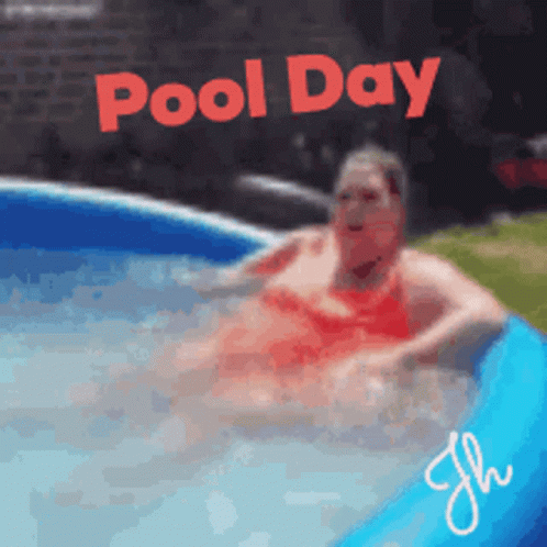 Woman in Red Bikini Swimming Pool
