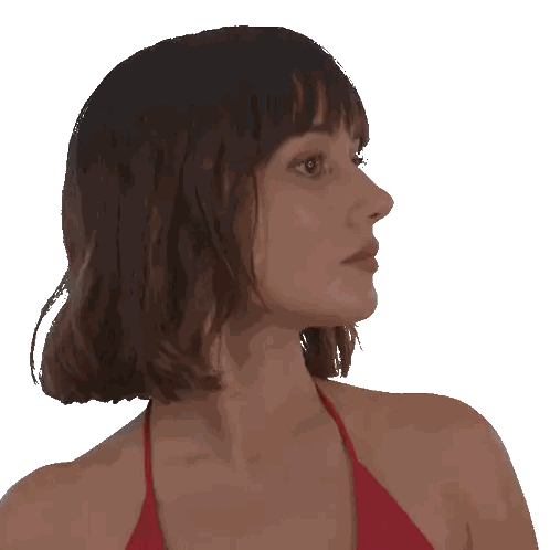 Woman in Red Bikini Top Looking Up