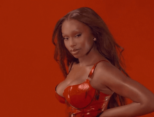 Woman in Red Bra