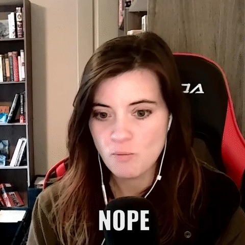 Woman in Red Chair with Headphones at Microphone
