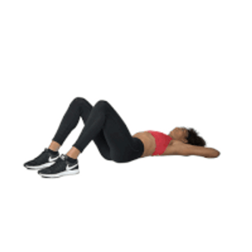 Woman In Red Doing Sit Up Crunches GIF