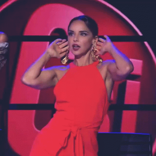 Woman in Red Dress Dancing