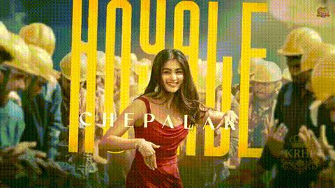 Woman in Red Dress Dancing Before Construction Workers