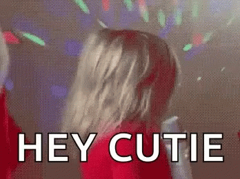 Woman In Red Dress Dancing Under Disco Ball Hey Cutie GIF