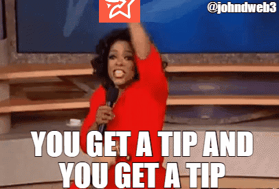 Woman In Red Dress Holding Microphone Saying You Get A Tip And You Get A Tip GIF