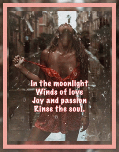 Woman in Red Dress in Moonlight