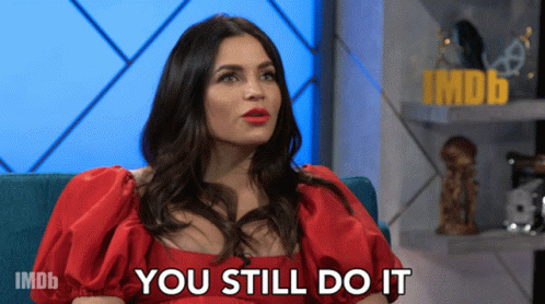 Woman in Red Dress Saying You Still Do It Imdb Logo