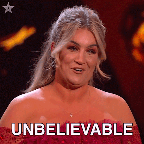 Woman In Red Dress Says Unbelievable GIF