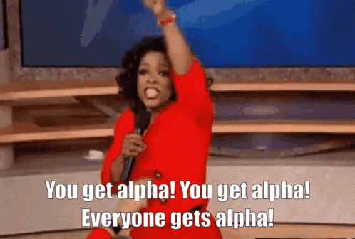 Woman In Red Dress Shouting You Get Alpha GIF