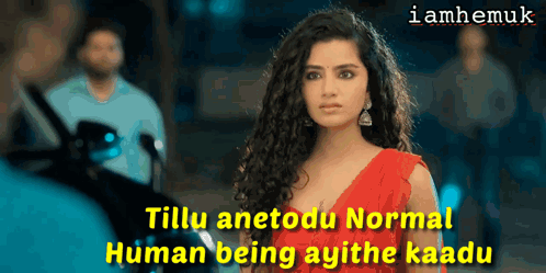 Woman in Red Dress with Tillu Anetodo Normal Human Being