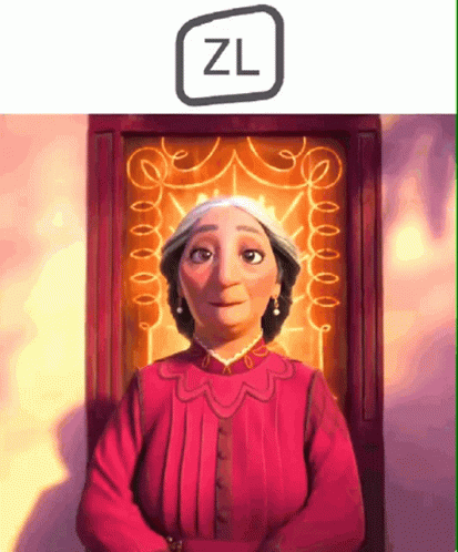 Woman in Red Dress With ZL Above Window