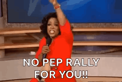 Woman in Red Dress Yelling with Microphone