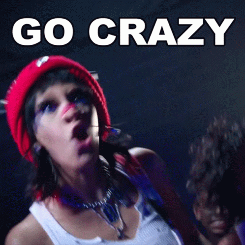 Woman in Red Hat Smiling Crowd Go Crazy