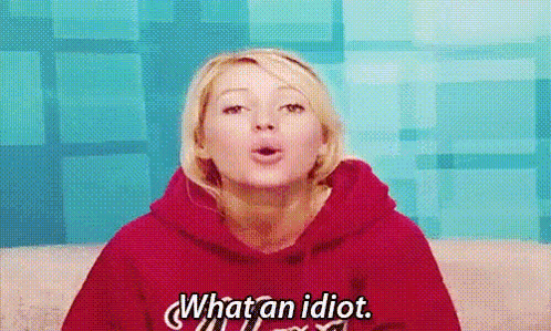 Woman in Red Hoodie Saying What an Idiot
