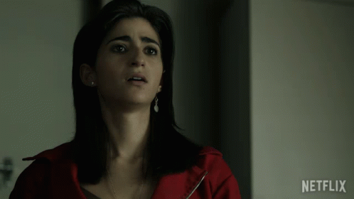 Woman In Red Jacket With Netflix GIF