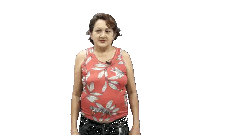 Woman in Red Leaf Tank Top