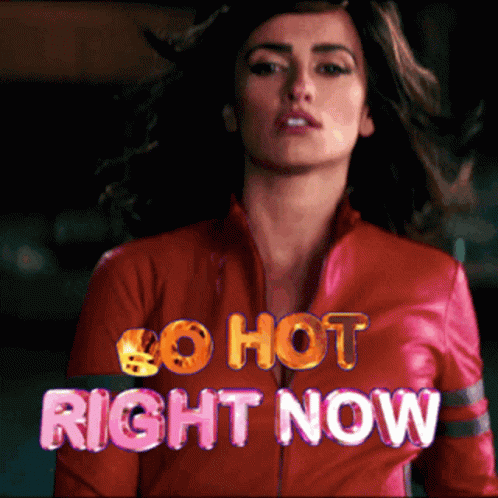Woman In Red Leather Jacket Go Hot Right Now GIF