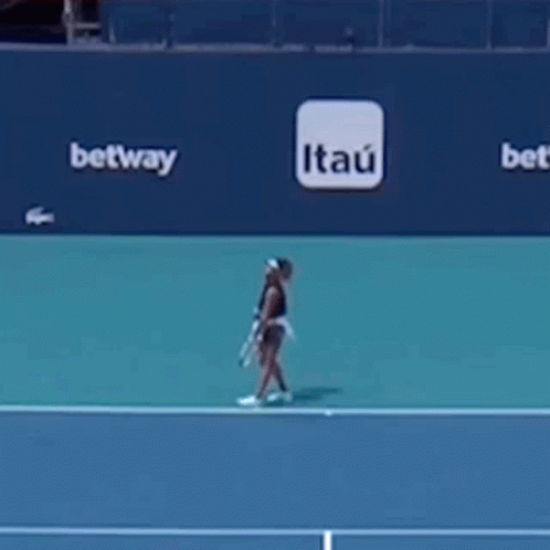 Woman in Red Nike Tank Top on Tennis Court Score 0-3