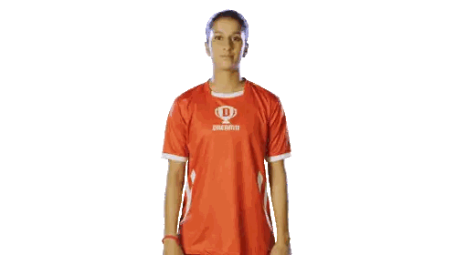 Woman in Red Shirt Make Your Team Now