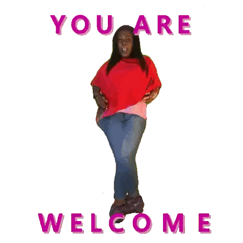 Woman in Red Shirt Surrounded by Pink Hearts