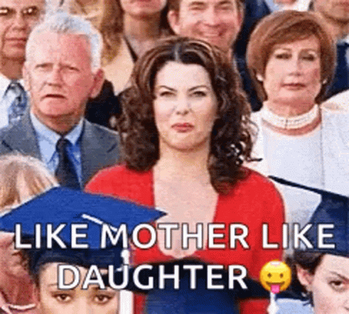 Woman In Red Shirt With Graduation Crowd GIF