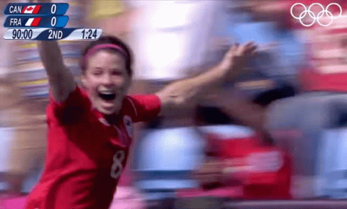 Woman in Red Shirt With Number 8