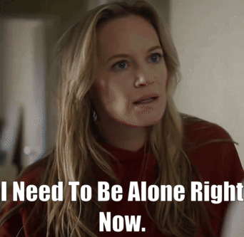 Woman In Red Sweater I Need To Be Alone GIF