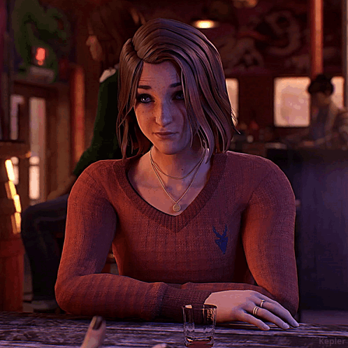 Woman in Red Sweater With Glass of Alcohol